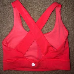 Bright pink lululemon sports bra size 2